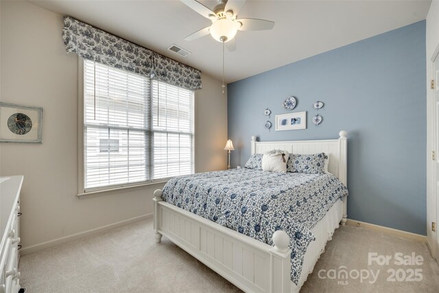539 Turquoise Way, Fort Mill, SC 29708 - bedroom with light carpet, baseboards, and ceiling fan