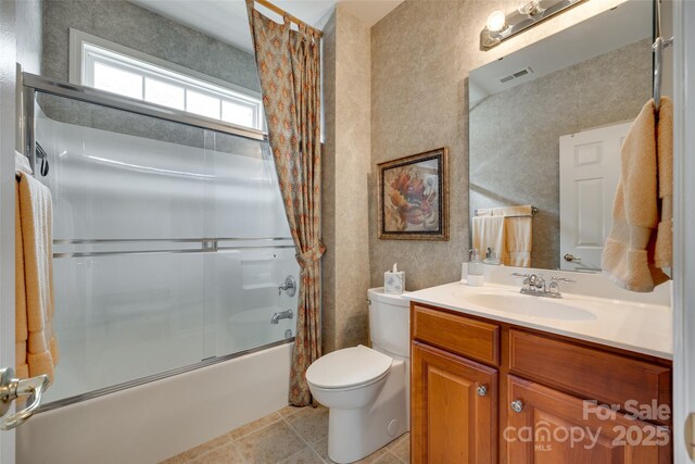 539 Turquoise Way, Fort Mill, SC 29708 - full bath featuring enclosed tub / shower combo, vanity, toilet, and tile patterned flooring