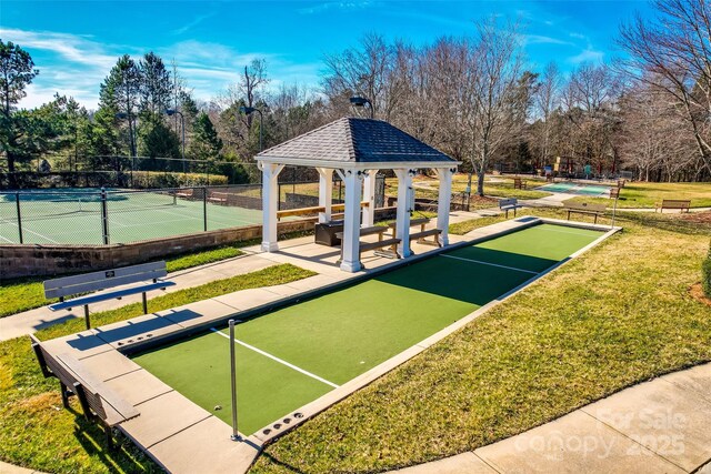 539 Turquoise Way, Fort Mill, SC 29708 - surrounding community featuring a bocce ball area, a tennis court, a gazebo, and view of scattered trees