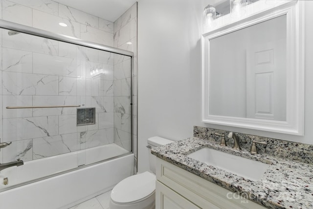 192 Plato Pl, Etowah, NC 28729 - full bath featuring toilet, vanity, and shower / bath combination with glass door