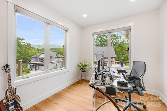 15 Ledgestone Dr, Fairview, NC 28730 - office featuring baseboards, recessed lighting, and light wood-style floors