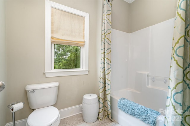 6873 Pine Moss Ln, Clover, SC 29710 - full bath featuring baseboards, toilet, and shower / bath combo