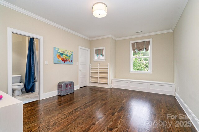 6873 Pine Moss Ln, Clover, SC 29710 - empty room with ornamental molding, wood finished floors, and baseboards