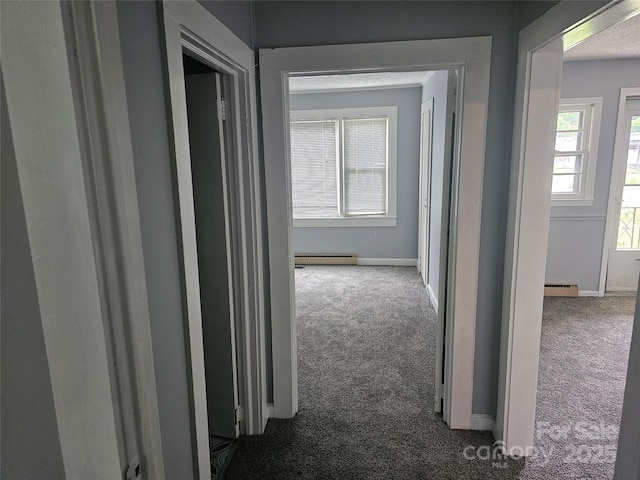 905 Klondale St, China Grove, NC 28023 - corridor featuring carpet flooring, a baseboard radiator, and baseboards