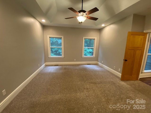 6 Woodland Rd W, Asheville, NC 28806 - carpeted spare room with a ceiling fan, baseboards, and recessed lighting