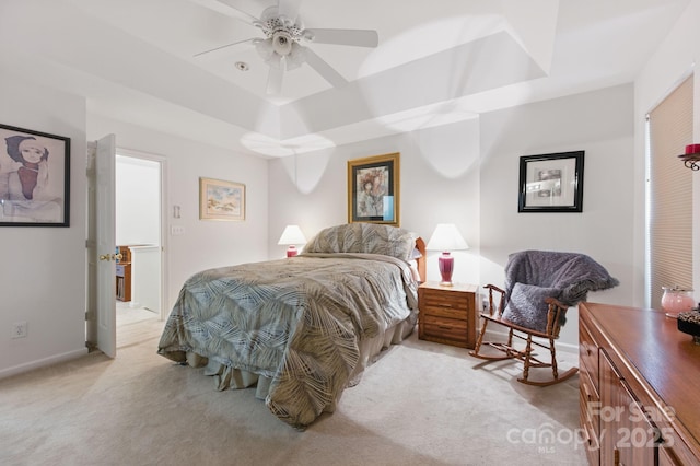 12350 Swan Wings Pl, Huntersville, NC 28078 - bedroom featuring light colored carpet, baseboards, and ceiling fan