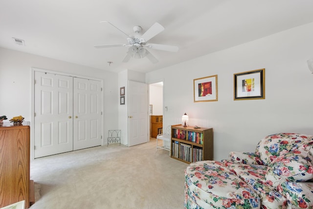 12350 Swan Wings Pl, Huntersville, NC 28078 - living area with carpet floors and a ceiling fan