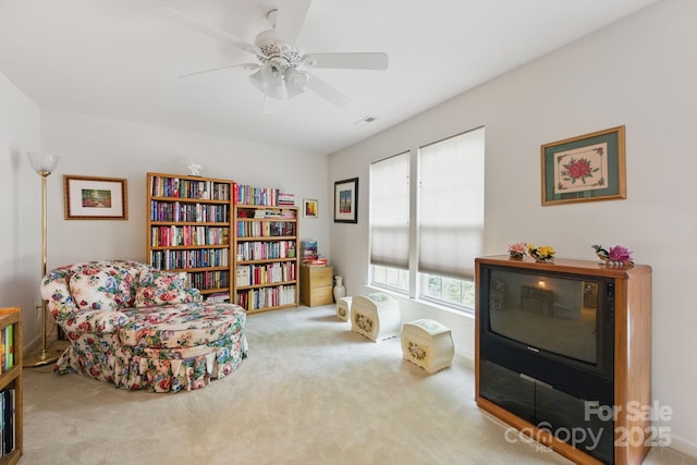 12350 Swan Wings Pl, Huntersville, NC 28078 - living area with carpet flooring and ceiling fan