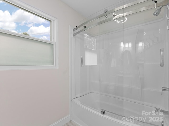 391 Ellen Ave, Canton, NC 28716 - full bathroom featuring combined bath / shower with glass door and baseboards