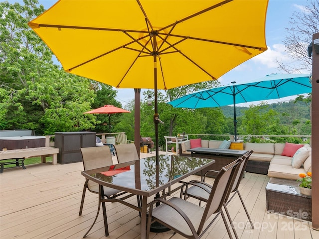 391 Ellen Ave, Canton, NC 28716 - deck featuring an outdoor living space and outdoor dining area