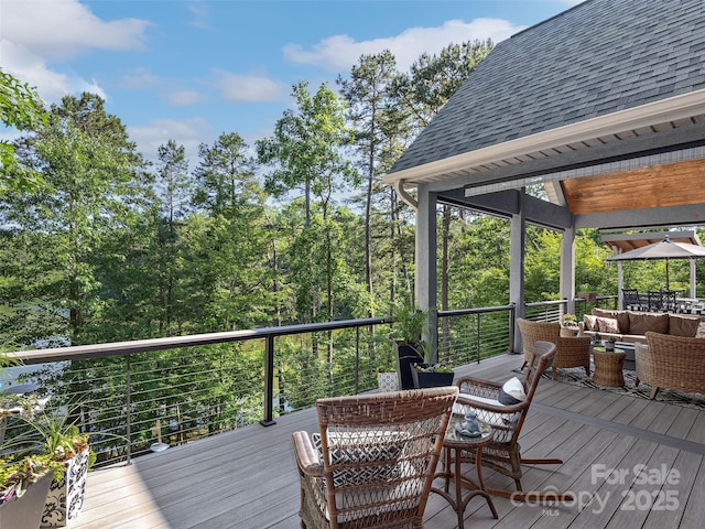 92 Island View Ct, Mill Spring, NC 28756 - deck featuring outdoor lounge area