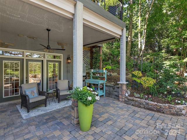 92 Island View Ct, Mill Spring, NC 28756 - view of patio / terrace with ceiling fan