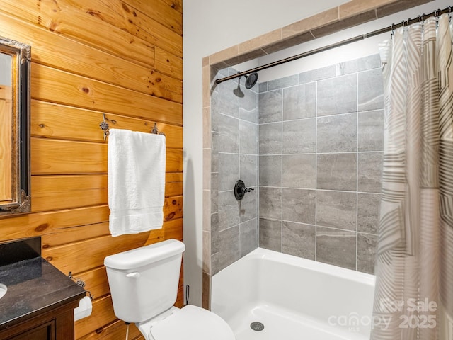 287 Matho Trce, Lake Lure, NC 28746 - bathroom featuring vanity, toilet, and shower / tub combo with curtain