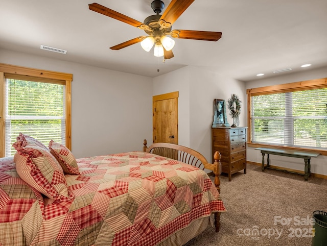 287 Matho Trce, Lake Lure, NC 28746 - bedroom with carpet, recessed lighting, ceiling fan, and baseboards