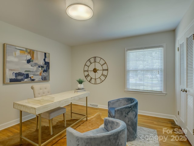6116 Springhouse Ln, Charlotte, NC 28211 - office area with wood finished floors and baseboards