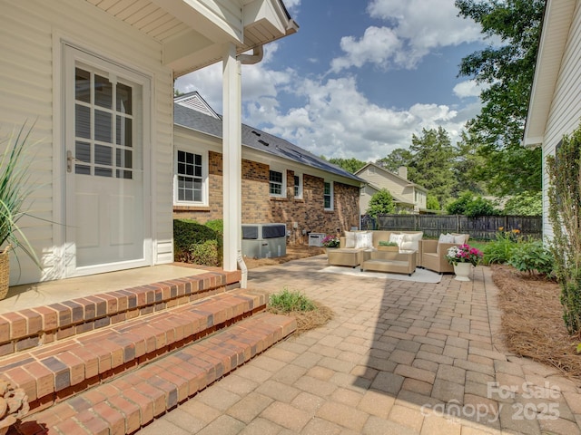 6116 Springhouse Ln, Charlotte, NC 28211 - fenced backyard with outdoor lounge area and a patio