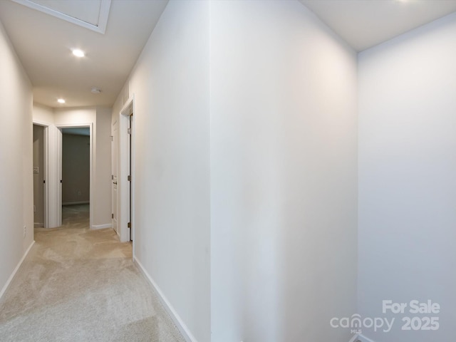 403 Park Meadows Dr, Matthews, NC 28104 - hallway with recessed lighting, light carpet, and baseboards