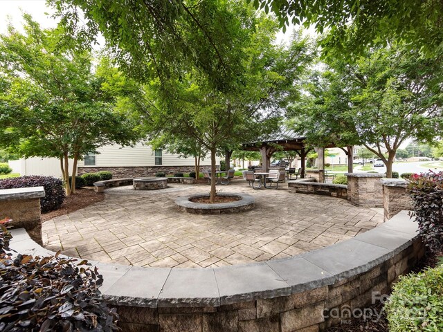 403 Park Meadows Dr, Matthews, NC 28104 - view of property's community featuring a gazebo, a patio, and an outdoor fire pit
