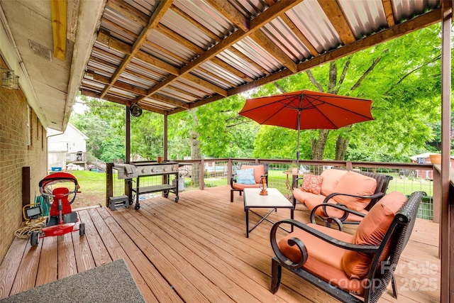 504 Amon Ln, Pineville, NC 28134 - deck featuring an outdoor hangout area