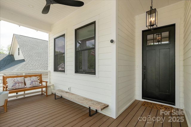 40 Hidden Pond Ln, Brevard, NC 28712 - wooden porch featuring ceiling fan