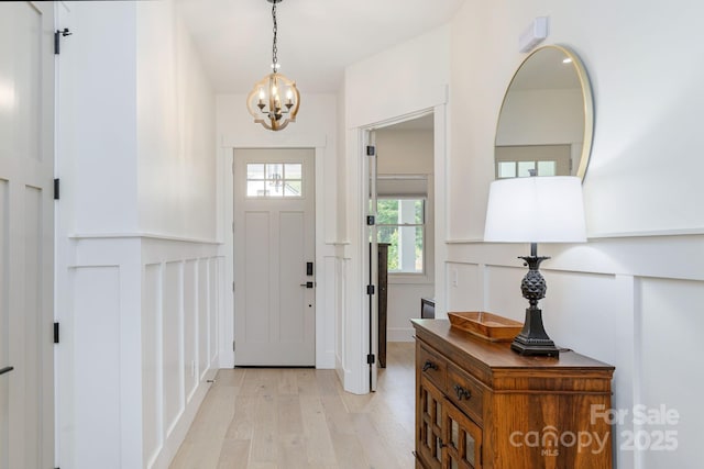 40 Hidden Pond Ln, Brevard, NC 28712 - entryway featuring light wood-style floors and a chandelier