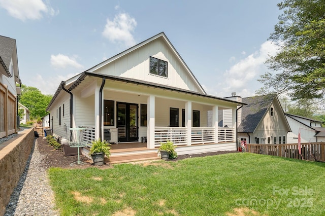 40 Hidden Pond Ln, Brevard, NC 28712 - back of house with board and batten siding and covered porch