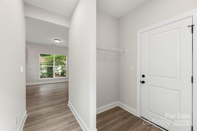 105 Spring Garden Dr, Gastonia, NC 28052 - laundry area featuring wood finished floors and baseboards