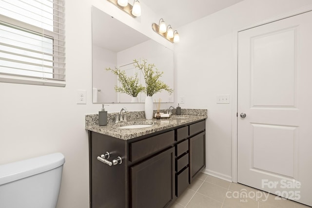 124 Canada Dr Unit 45, Statesville, NC 28166 - full bath with double vanity, tile patterned flooring, toilet, and baseboards