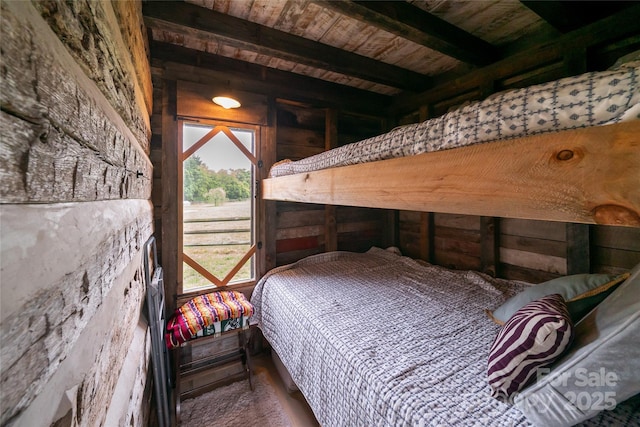 2310 Gill Jordan Rd, Chester, SC 29706 - bedroom with a wood ceiling with exposed beams