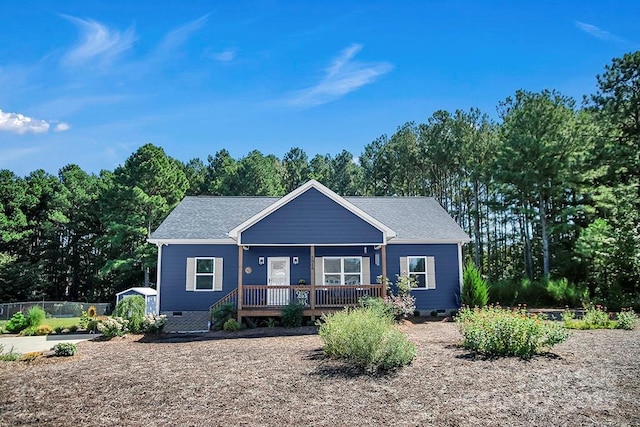 5016 Old Pine Ln, Cherryville, NC 28021 - view of front facade with a wooden deck and a shingled roof