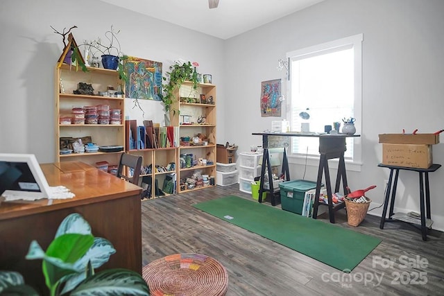 5016 Old Pine Ln, Cherryville, NC 28021 - office space featuring wood finished floors and a ceiling fan