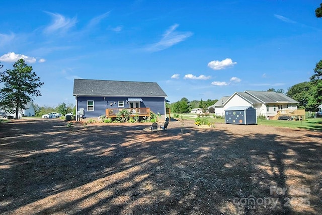 5016 Old Pine Ln, Cherryville, NC 28021 - rear view of property featuring a wooden deck