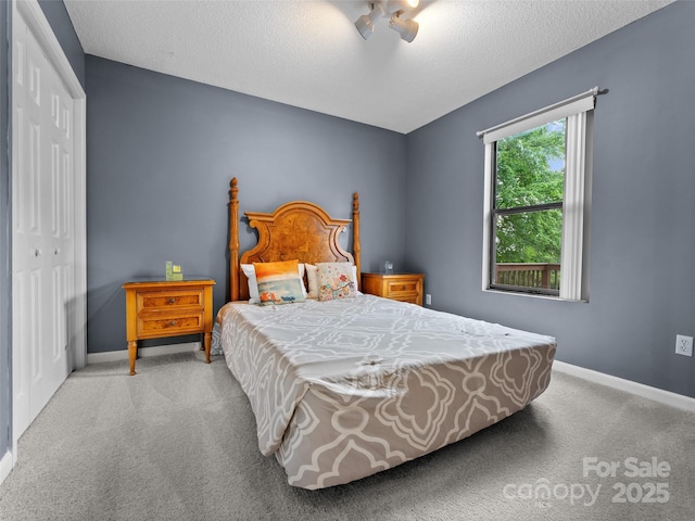 100 Tarragon Pl, Flat Rock, NC 28731 - carpeted bedroom with a closet, baseboards, and a textured ceiling