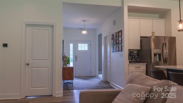 4710 Old Pageland Marshville Rd, Monroe, NC 28112 - entryway with dark wood-type flooring and baseboards