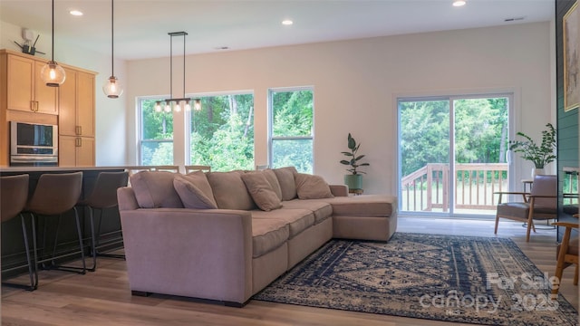 4710 Old Pageland Marshville Rd, Monroe, NC 28112 - living room featuring light wood finished floors and recessed lighting