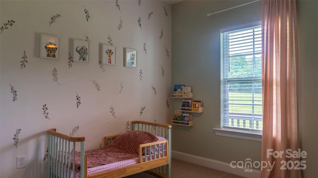 4710 Old Pageland Marshville Rd, Monroe, NC 28112 - carpeted bedroom featuring a nursery area and baseboards