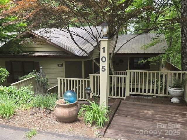 105 Bent Creek Blvd Unit 16, Lake Lure, NC 28746 - rear view of property featuring metal roof and a deck