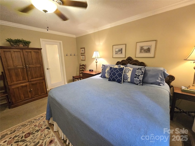 105 Bent Creek Blvd Unit 16, Lake Lure, NC 28746 - carpeted bedroom with ornamental molding and a ceiling fan