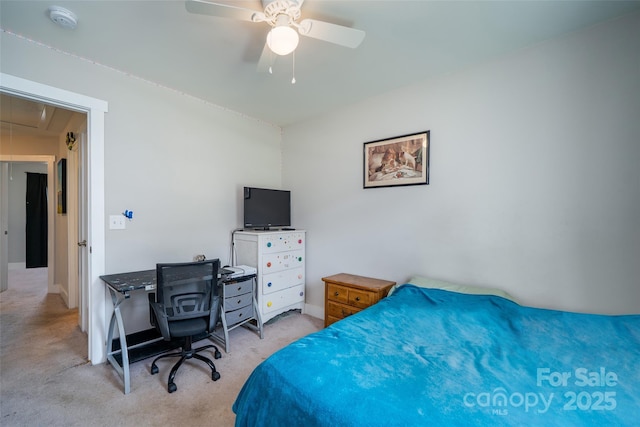 624 Cardwell Ln, Fletcher, NC 28732 - carpeted bedroom with attic access and ceiling fan