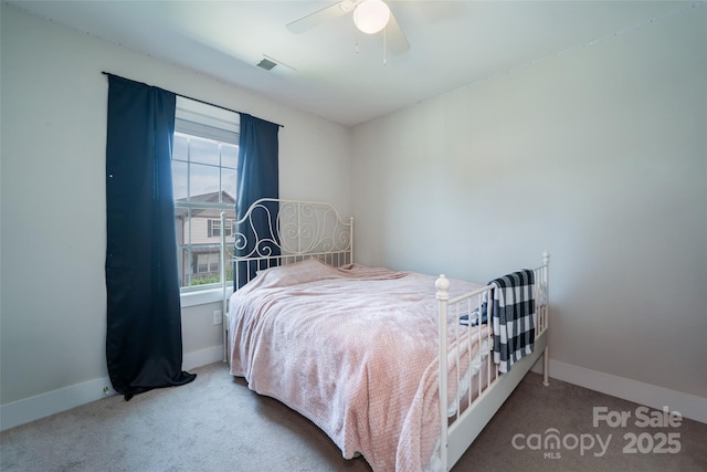 624 Cardwell Ln, Fletcher, NC 28732 - bedroom with carpet floors, baseboards, and a ceiling fan