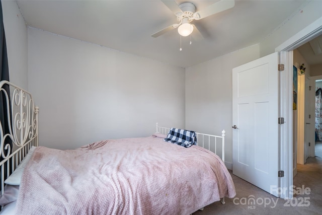 624 Cardwell Ln, Fletcher, NC 28732 - bedroom with carpet floors and a ceiling fan