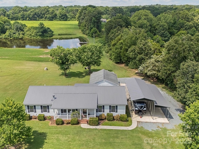 714 Helms Efird Rd, Marshville, NC 28103 - aerial view of property and surrounding area with a large body of water