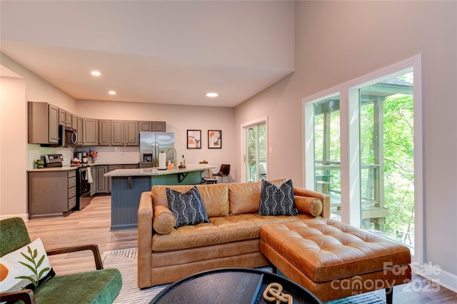 145 Inn At Crestwood Dr, Boone, NC 28607 - living area with light wood-style flooring, recessed lighting, and baseboards