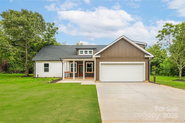 1246 Bob Falls Rd, Shelby, NC 28150 - craftsman house with covered porch, board and batten siding, concrete driveway, and a front yard