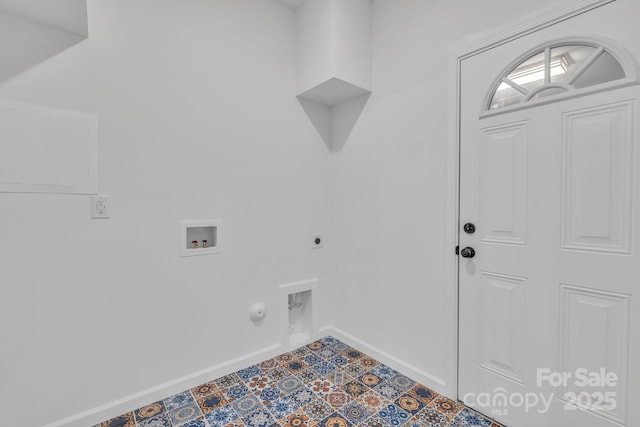 1246 Bob Falls Rd, Shelby, NC 28150 - laundry area with electric dryer hookup, hookup for a washing machine, and hookup for a gas dryer