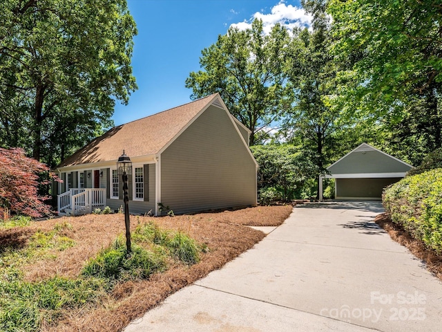 7356 Terrace Dr, Charlotte, NC 28211 - view of home's exterior with a detached garage and a porch