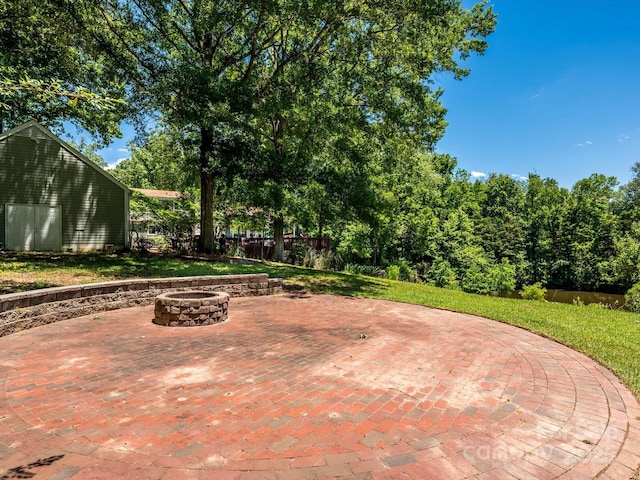 7356 Terrace Dr, Charlotte, NC 28211 - view of patio featuring a fire pit