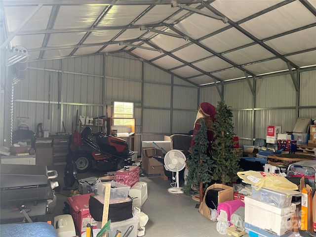 114 Aqua Dr, Forest City, NC 28043 - garage with metal wall