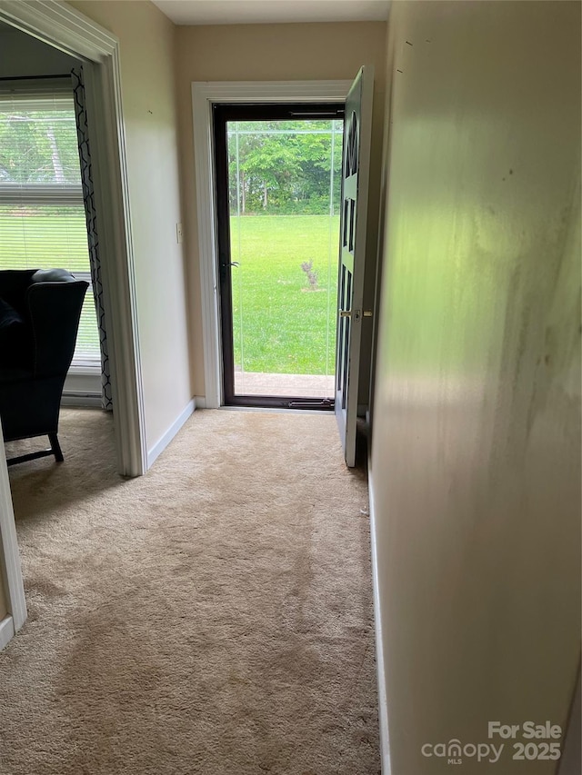 114 Aqua Dr, Forest City, NC 28043 - hall with carpet flooring and baseboards
