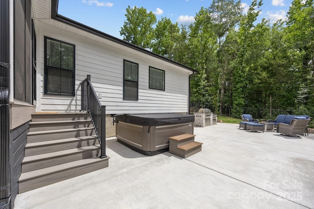 2577 Bonnybrook Cir, Rock Hill, SC 29732 - view of patio with a hot tub and outdoor lounge area